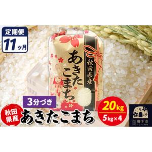 ふるさと納税 《定期便11ヶ月》あきたこまち 20kg【3分づき】令和7年産 秋田県産 こまちライン 秋田県横手市