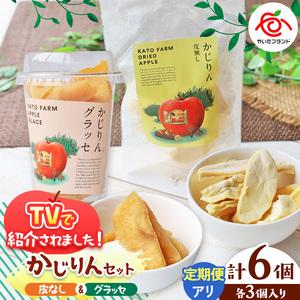 ふるさと納税 【定期便12回】かじりん(皮無し)＆かじりんグラッセ 6個入りセット｜ドライフルーツ セミドライフルーツ りんご 林檎 リンゴ 果実 .. 栃木県矢板市