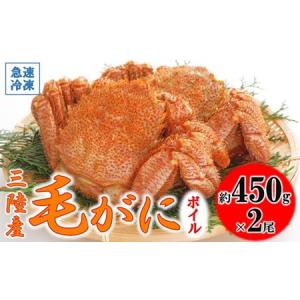 ふるさと納税 北三陸産 冷凍 ボイル 毛ガニ 約450g×2尾 かに カニ 蟹 毛蟹 かにみそ 魚介類 岩手県普代村
