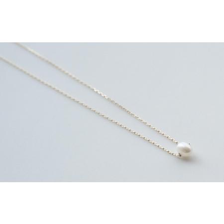 ふるさと納税 びわ湖真珠ひと粒付き ネックレス　K10YG 40cm [JS002] 滋賀県大津市