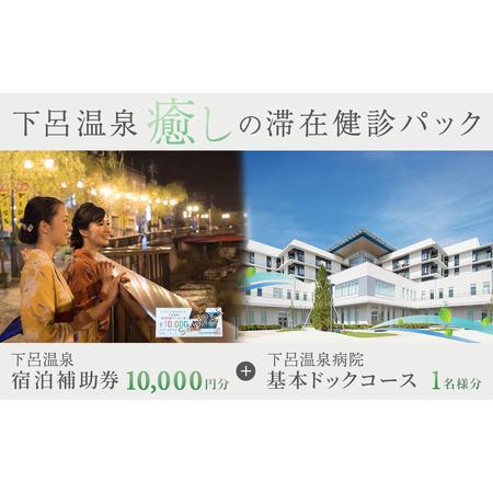 ふるさと納税 下呂温泉癒しの滞在健診パック（基本ドックコース 1名様分と下呂温泉宿泊補助券 1万円分...