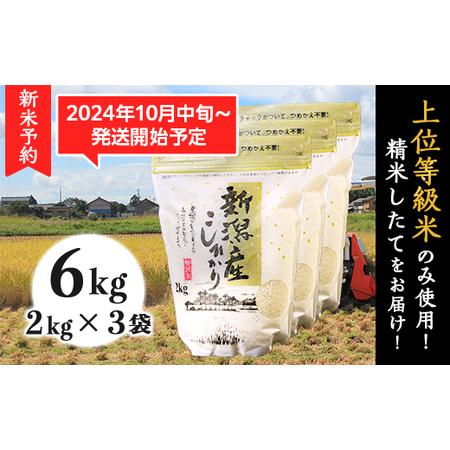 ふるさと納税 K61新潟県産コシヒカリ6kg（2kg×3袋） 新潟県胎内市