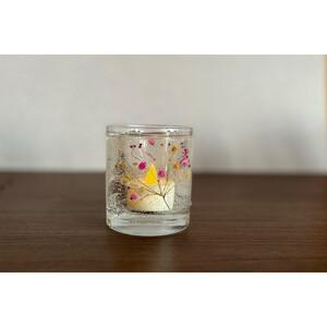 ふるさと納税 ロスフラワーで作る、かすみ草のキャンドルホルダー　【ピンク＆イエロー】 東京都八王子市