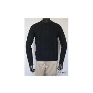 ふるさと納税 セーター メンズ ニット アラン柄 ( ブラック・LL ) | ニット 新潟県五泉市
