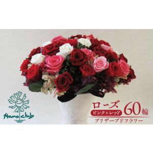 ふるさと納税 【日付指定可能】プリザーブドフラワーローズ（ピンク＆レッド）60輪のアレンジメント 薔薇 バラ ギフト プレゼント ラッピング 産.. 愛知県碧南市