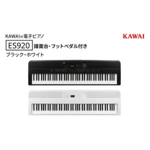 ふるさと納税 KAWAI 電子ピアノ ES920 譜面台・フットペダル付き 【設置作業付き】【配送不可：沖縄・離島】 カワイ ピアノ 静岡 浜松市 ブラッ.. 静岡県浜松市