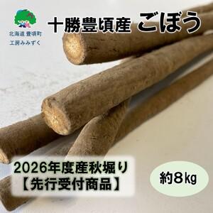 ふるさと納税 十勝豊頃産ごぼう約8kg（SS〜２Lサイズ混合）【2026年秋出荷】（先行受付）【工房...