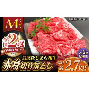 ふるさと納税 【全12回定期便】その旨味、最上級！「しまね和牛肉」 赤身切り落とし 約2.7kg(180g×15ハ゜ック)【高級 焼肉勇花理(ゆうかり).. 島根県松江市