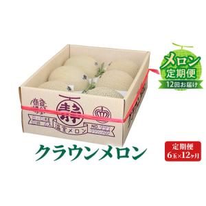 ふるさと納税 【メロン定期便】クラウンメロン（白等級）中玉6玉詰【12か月連続】 果物類 メロン青肉 静岡県森町