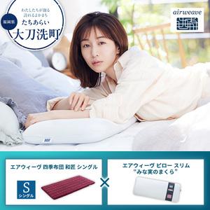 ふるさと納税 【大刀洗町限定】エアウィーヴ 四季布団 和匠 シングル × エアウィーヴ ピロー スリム“みな実のまくら” セット 福岡県大刀洗町