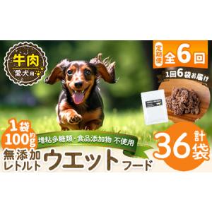 ふるさと納税 a1068-H 【6回定期便】＜増粘多糖類・食品添加物不使用＞愛犬用無添加レトルトパック 牛ウェットフード6袋×6回(1袋約100g・.. 鹿児島県姶良市