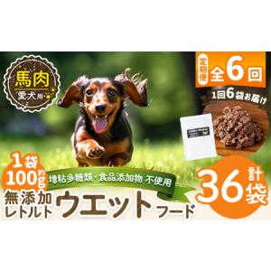 ふるさと納税 a1071-H 【6回定期便】＜増粘多糖類・食品添加物不使用＞愛犬用無添加レトルトパック 馬ウェットフード6袋×6回(1袋約100g・.. 鹿児島県姶良市