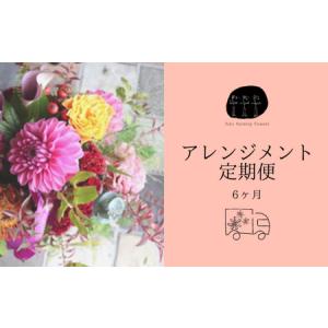 ふるさと納税 【fuku farming flowers】フラワーアレンジメント 定期便 6ヶ月 Mサイズ 福島県川内村