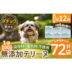 ふるさと納税 a1090-I 【12回定期便】＜保存料・着色料 不使用＞愛犬用無添加テリーヌ レトルトパック ダチョウテリーヌ6袋×12回(1袋約10.. 鹿児島県姶良市