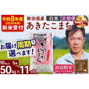 ふるさと納税 ※R8産 新米予約※ 《定期便11ヶ月》秋田県産 あきたこまち 50kg【白米】(10kg袋) 2026年産 令和8年産 お届け周期調整可能 隔月.. 秋田県北秋田市