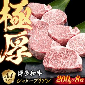 ふるさと納税 極厚 シャトーブリアン 約200g×8枚 [ACA386] 牛肉 シャトーブリアン ヒレ ステーキ A4 福岡県糸島市