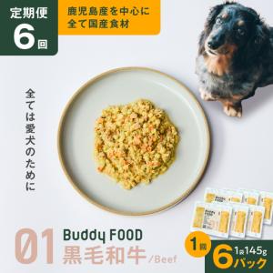 ふるさと納税 【全6回定期便】Buddy FOOD 01 黒毛和牛×6パック K390-T01_b 国産牛 牛肉 黒毛和牛 ペットフード 鹿児島県鹿児島市