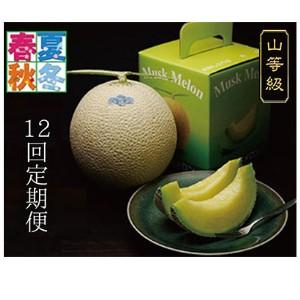 ふるさと納税 【12ヶ月定期便】クラウンメロン（山等級）1玉入 静岡県袋井市
