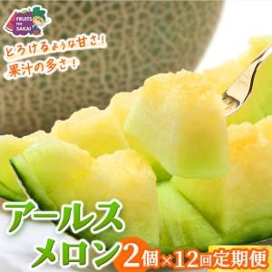 ふるさと納税 【定期便】 アールスメロン 2玉 × 12か月連続 茨城県つくばみらい市