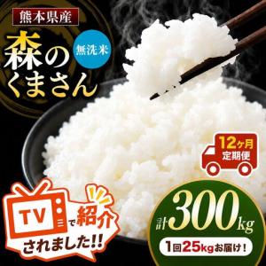ふるさと納税 【 定期便 12回 】 熊本県産 無洗米 森のくまさん 25kg 熊本県玉名市