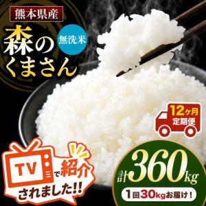 ふるさと納税 【 定期便 12回 】 R7年産 熊本県産 無洗米森のくまさん 30kg 熊本県玉名市