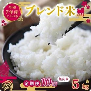 ふるさと納税 【定期便10か月】無洗米 ブレンド米 5kg 令和7年度産 無洗米 秋田県にかほ市