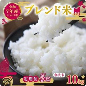 ふるさと納税 【定期便5か月】無洗米 ブレンド米 10kg 令和7年度産 無洗米 秋田県にかほ市