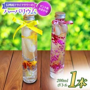 ふるさと納税 【アルル】 信州産 ドライフラワー の ハーバリウム 1本 ピンク系 おまかせ 長野県原村