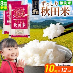 ふるさと納税 《令和8年産 新米受付》《定期便12ヶ月》秋田県 横手市産 ブレンド米【無洗米】10kg（5kg×2袋） 秋田県横手市