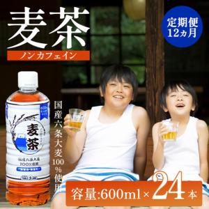 ふるさと納税 12ヵ月 定期便 ノンカフェイン麦茶 600ml 24本 1箱 麦茶 静岡県小山町