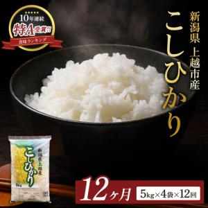 ふるさと納税 【先行予約・定期便】コシヒカリ 無洗米 上越産 20kg 12か月 コシヒカリ 新潟県上越市