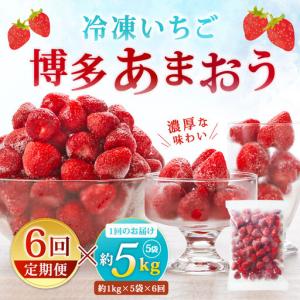 ふるさと納税 [ 定期1ヶ月毎6回 ] やまや 【 濃厚な味わい！ 】 冷凍いちご 博多あまおう 約5kg （ 1kg × 5袋 ） いちご 苺 イチゴ くだ.. 福岡県北九州市