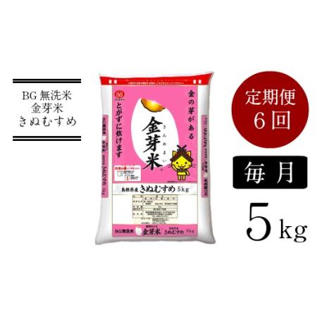 ふるさと納税 BG無洗米・金芽米きぬむすめ 5kg×6ヵ月 定期便 【毎月】 ［令和5年産］計量カッ...