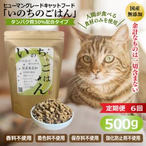 ふるさと納税 【定期便】国産無添加 キャットフード 500g×全6回 「いのちのごはん」タンパク質 50％配合タイプ 大阪府泉佐野市