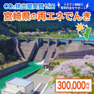 ふるさと納税 みんな電力 宮崎県産 再エネ電気 300000円分 電気料金お支払いサポート 電力 お礼の電気 電気代 CO2排出量ゼロ 宮崎県