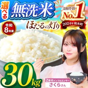 ふるさと納税 【 新米 予約 】 令和8年産 熊本県産 ほたるの灯り 無洗米 30kg | 選べる 銘柄 ほたるの灯り 森のくまさん 容量 5kg 10kg 15kg 20k.. 熊本県和水町