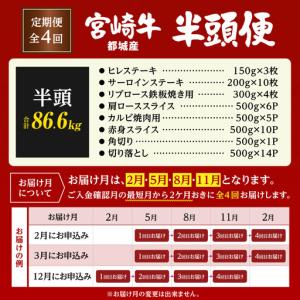 ふるさと納税 ≪4回お届け≫宮崎牛半頭定期便〔...の詳細画像4
