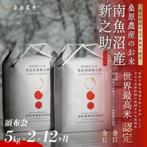 ふるさと納税 【令和8年産新米予約】【頒布会】ギネス世界記録「世界最高米」認定 最高級　南魚沼産新之助5kg×2　12ヵ月 　桑原農産のお.. 新潟県南魚沼市