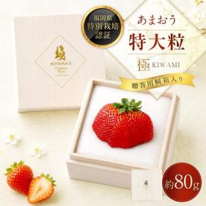 ふるさと納税 あまおう 「 極 」 特大粒 1粒（約80g） いちご イチゴ 苺 果物 くだもの フルーツ 果実 果肉 希少 桐箱 贈り物 贈答用 プレゼン.. 福岡県太宰府市