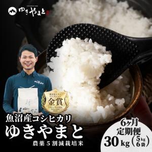 ふるさと納税 【6ヶ月定期便】令和8年産先行予約 魚沼産コシヒカリ 特別栽培 ゆきやまと 5kg6袋 | 津南町 魚沼 新潟県津南町