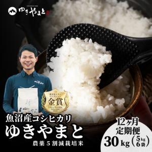 ふるさと納税 【12ヶ月定期便】令和8年産先行予約 魚沼産コシヒカリ 特別栽培 ゆきやまと 5kg6袋 | 津南町 魚沼 新潟県津南町