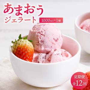 ふるさと納税 ＜定期便・全12回＞福岡産 あまおう ジェラート 1000ml 福岡県那珂川市