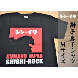 ふるさと納税 世界遺産獅子岩をプリント【獅子岩Tシャツ・黒・Mサイズ】綿100％ 三重県熊野市