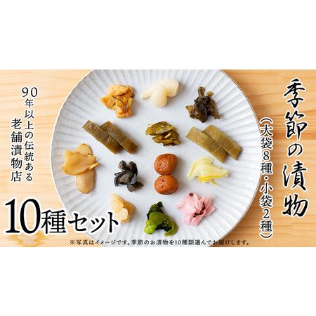 ふるさと納税 季節の漬物10種セット（大袋８種・小袋２種） 桜漬 鉄砲漬け 古漬 甘楽京 醤油漬 梅...