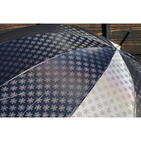 ふるさと納税 雪華模様のオリジナル傘（サイズ60cm）「もらっても、贈っても喜ばれる傘」カラー：ブラ...