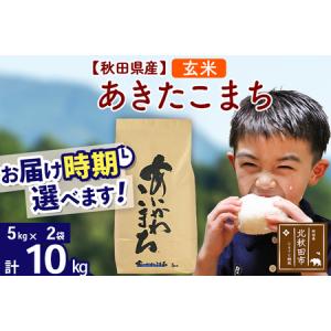 ふるさと納税 ※令和7年産 新米予約※秋田県産 あきたこまち 10kg【玄米】(5kg小分け袋)【1回のみお届け】2025年産 お届け時期選べる お米 藤.. 秋田県北秋田市