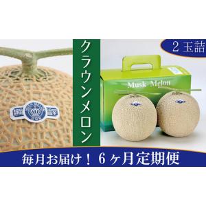 ふるさと納税 クラウンメロン　白×2玉【6ヶ月定期便】【配送不可：離島】 果物類 メロン青肉 静岡県浜松市