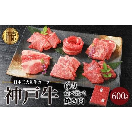 ふるさと納税 自社牧場直送神戸牛6点食べ比べ焼肉(600g)《 国産 自社牧場直送 肉のヒライ 焼肉...