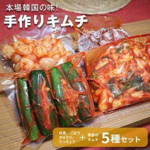 ふるさと納税 キムチ 5種 (きゅうり らっきょう ごぼう 白菜 季節のキムチ)セット 2.1kg 〜 2.7kg (1袋 約350〜450g×5種類) AF-003 茨城県笠間市