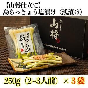ふるさと納税 【山将仕立】島らっきょう 塩漬（浅漬） 3袋セット｜沖縄　島らっきょう　山将　人気 沖縄県那覇市